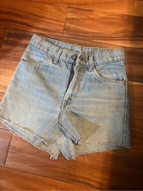 Vintage Levi’s Orange Tab DIY Denim Skirt Project Cutoff Light Wash 27 (328)